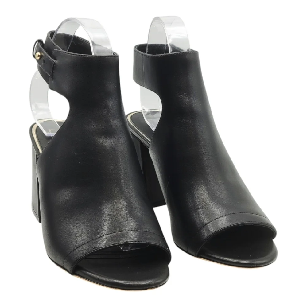 Deltan Sadie Sandal Shootie Size 9 Black Open Toe Ankle Strap Leather - Picture 13 of 13